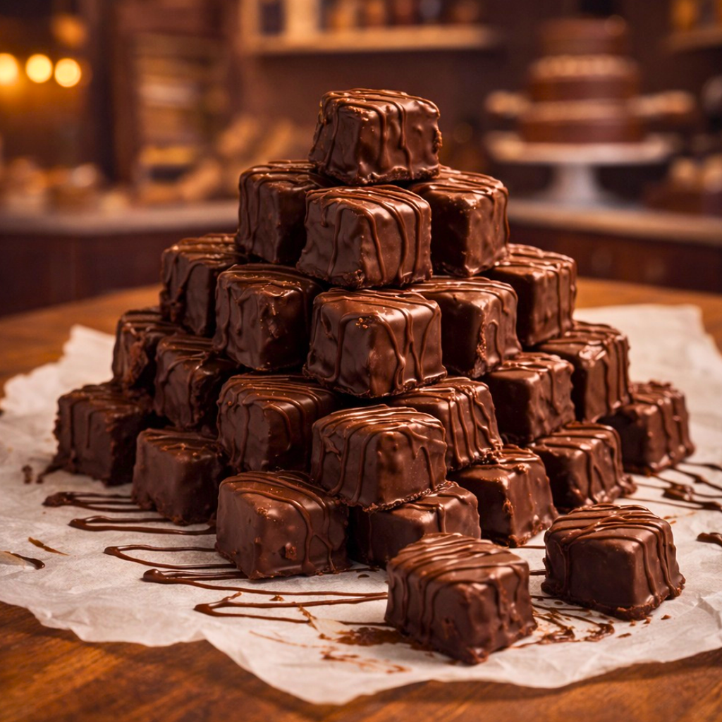 DADINHO DE BOLO DE CENOURA COM CHOCOLATE